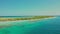 Caribbean island Paradisiacal at Morrocoy National Park - Falcon, Venezuela, aerial View. Unidentified people at the beach.