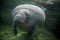 Caribbean Manatee or West-Indian Manatee or Sea Cow, trichechus manatus, Adult