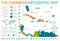 The Caribbean Map - Info Graphic Vector Illustration