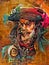 The Caribbean pirate colorful portrait