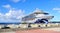 Caribbean Princess Cruise Ship on Pier in St Maarten Harbor