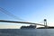 Caribbean Princess Cruise Ship under Verrazano Bridge in New York harbor