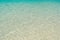 Caribbean sea in costa maya, mexico. Sea or ocean water. Clear sea water over white sand on sunny day. Beauty of nature