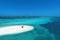 Caribbean sea, Los Roques. Vacation in the blue sea and deserted islands.