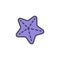 Caribbean Starfish filled outline icon