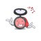 A Caricature design style of pink blusher listening music on headphone
