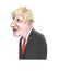 A caricature illustration of a portrait of British Prime Minister Boris Johnson