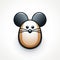 Caricature-like Mouse Icon With Symmetrical Design And Realistic Usage Of Light And Color