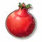 Caricature-like Pomegranate Sticker Digital Illustration