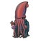 Caricature of a medieval alchemist squid