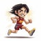 Caricature-style Cartoon Drawing Of Manny Pacquiao\\\'s Stunning Built Girl Running
