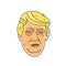 Caricature vector character illustration of USA president Donald