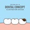 Caries and cavity teeth illustration vector on blue background.