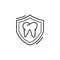 Caries defense tooth icon. Simple line, outline vector of dentistry icons for ui and ux, website or mobile application