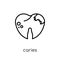 Caries icon. Trendy modern flat linear vector Caries icon on white background from thin line Dentist collection