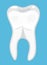 Caries, tartar or tooth cyst treatment icon vector on the blue background. Removal tooth symbol. Problem of pulpitis