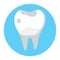 Caries, tartar or tooth cyst treatment icon vector. Dental crown