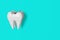Caries tooth model 3D render Sick unhealthy molar blue background banner Dental tartar hygiene plaque enamel whitening