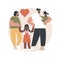 Caring adoptive fathers abstract concept vector illustration.