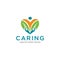 Caring Logo Design Vector Stock Illustration . We Care Logo . Caring Hands Logo . Love Care Logo Template