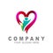 Caring logo, people care logo, love icon and human charity