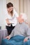 Caring nurse and older man