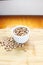 Carioca beans in a bowl. Brazilian grains