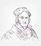 Carl Friedrich Gauss vector sketch portrait famous