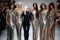 Carla Bruni, Claudia Schiffer, Naomi Campbell, Cindy Crawford, Helena Christensen and Donatella Versace walk the runway
