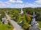 Carlisle historic town center aerial view, Carlisle, MA, USA