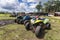 Carmen, Bohol, Philippines - ATVs parked at an adventure park. Readied for the arrival of tourists