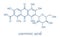 Carminic acid pigment molecule. Occurs naturally in cochineal scale insect. Skeletal formula.