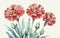 Carnations flower watercolor art and illustration created with AI use any kinds of design work