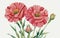 Carnations flower watercolor art and illustration created with AI use any kinds of design work