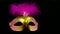 Carnaval mask on black footage 4k