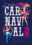 Carnaval poster design template.Brazil festival colorful greeting card or invitation. Carnaval Concept with women in festive