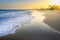 Carneiros idyllic tropical beach at sunset, in Northeastern Brazil