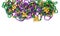 Carnival banner Mardi gras decoration beads white background