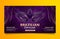 Carnival Brazilian Festival horizontal banner, Golden Purple background design