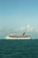 Carnival Conquest Cruise Ship anchors near Belize City