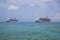 Carnival Dream and Carnival Glory Cruise Ships anchor at the Port of George Town, Grand Cayman