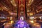 Carnival Elation Atrium, Grand Foyer At Night Time With Bar