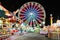 Carnival and Ferris Wheel at Night - Bright Lights and Long Exposure