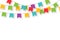 Carnival garland with flags. Decorative colorful party pennants for birthday celebration, festival and fair decoration