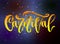 Carnival hand calligraphy lettering inscription yellow color on background with space stars. vector illustration