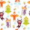 Carnival kids seamless pattern vector.