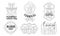 Carnival Mardi Gras Hand Drawn Retro Labels Set, Magic Show Monochrome Badges Vector Illustration