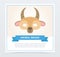 Carnival mask of antelope with horns. Cute animal muzzle. Element of children s party costume. Flat vector design for