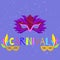 Carnival mask, masquerade or Mardi Gras vector illustration. Carnival glittering lettering design, night party