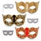 Carnival masks, gold, red and black mask decorated with ornaments